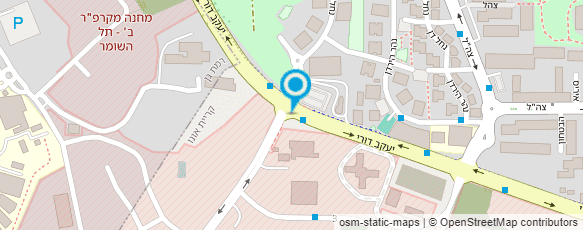 מפת הגעה אל יחידת המוזיאונים של משרד הביטחון