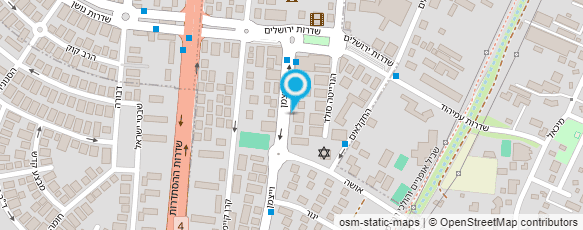 מפת הגעה אל אגודת הטניס קרית ביאליק