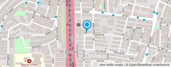 מפת הגעה אל מתנ"ס תל גיבורים ע"ש קליין