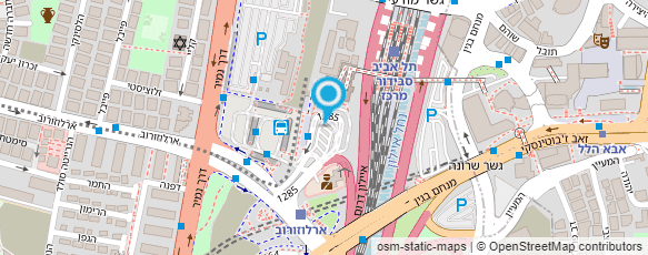 מפת הגעה אל תחנת רכבת ת"א סבידור מרכז