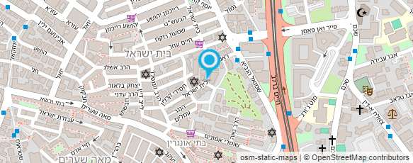 מפת הגעה אל בית יעקב הישן באידיש