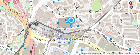 מפת הגעה אל תחנה מרכזית ירושלים-אגד