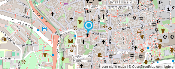 מפת הגעה אל מלון הכנסיה הלוטרנית