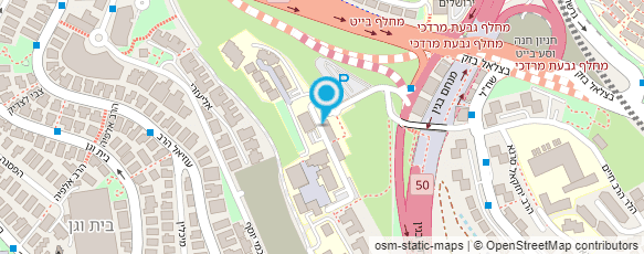מפת הגעה אל בית הספר הגבוה לטכנולוגיה בירושלים  - מכון לב