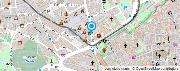 מפת הגעה אל מרכז תרבות צרפת ע"ש רומן גארי - הקונסוליה הכללית של צרפת י-ם