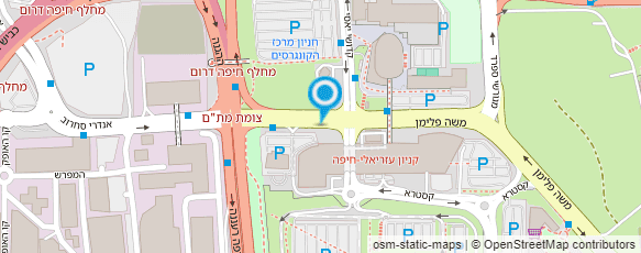 מפת הגעה אל מוניות הקמפוס חוף הכרמל