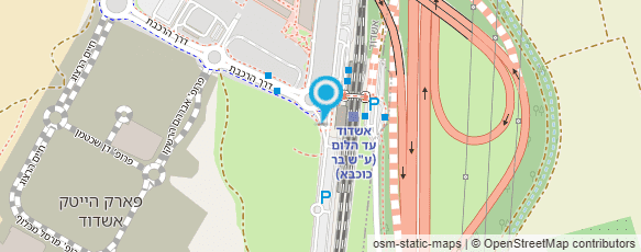 מפת הגעה אל תחנת רכבת אשדוד עד הלום