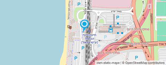 מפת הגעה אל תחנת רכבת חיפה-חוף הכרמל