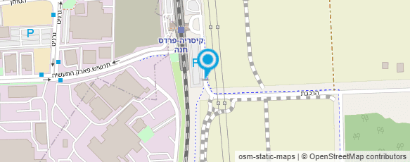 מפת הגעה אל תחנת רכבת-קיסריה פרדס חנה