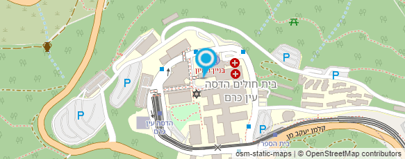 מפת הגעה אל בי"ח הדסה-המכון האונקולוגי