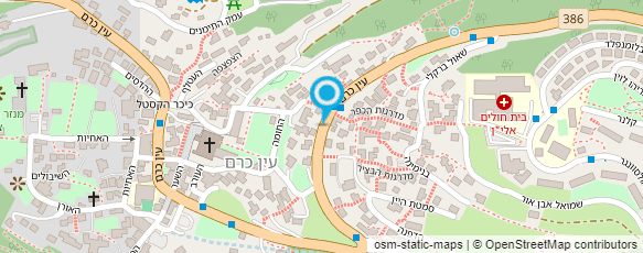 מפת הגעה אל בי"ח הדסה-מחלקת אורולוגיה