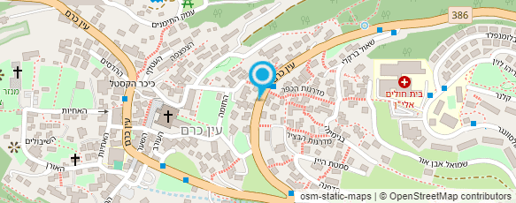 מפת הגעה אל בי"ח הדסה-אף-אוזן-גרון וניתוחי ראש וצוואר