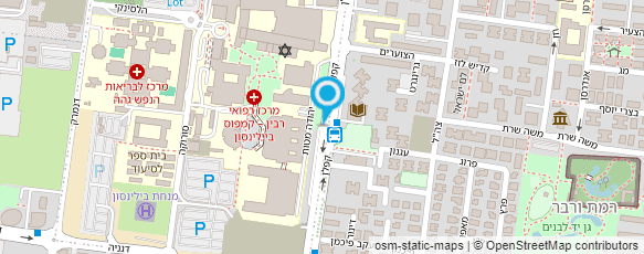 מפת הגעה אל בי"ח שניידר לילדים-מרפאת אף אוזן גרון