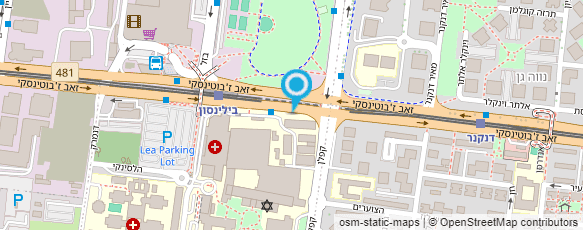 מפת הגעה אל בי"ח רבין(בילינסון)-יחידת אקו לב ומרפאת מסתמים