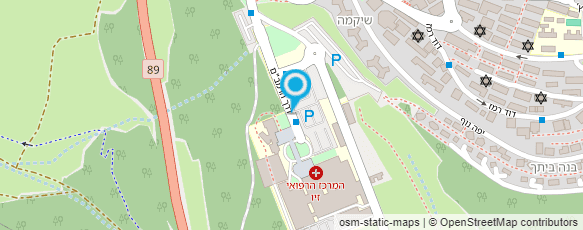 מפת הגעה אל בי"ח זיו- מרפאת  כלי הדם