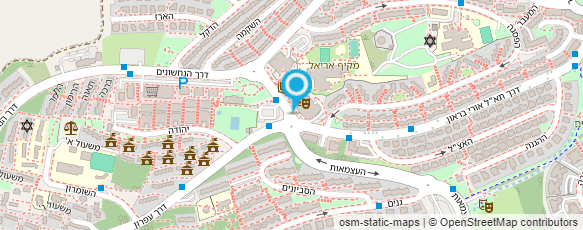 מפת הגעה אל היכל התרבות אריאל