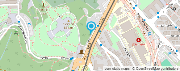 מפת הגעה אל בית הקברות הר הרצל