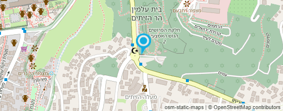 מפת הגעה אל בית עלמין הר הזיתים ירושלים