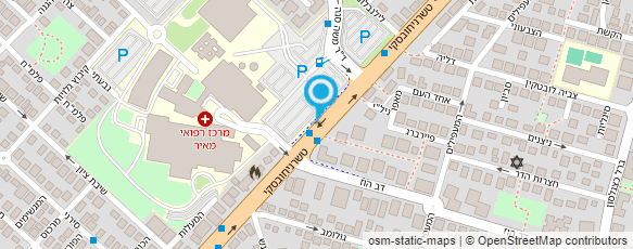 מפת הגעה אל בית חולים מאיר-יולדות