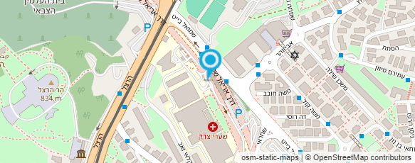 מפת הגעה אל בית חולים שערי צדק-א.א.ג