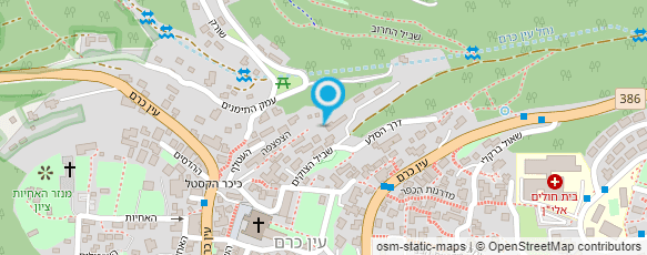 מפת הגעה אל נוף על הוואדי - עין כרם