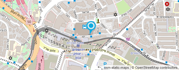 מפת הגעה אל משטרת ישראל-נקודה ירושלים(תחנה מרכזית)