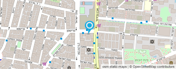מפת הגעה אל שמחה וששון-אוכל רחוב תל אביבי