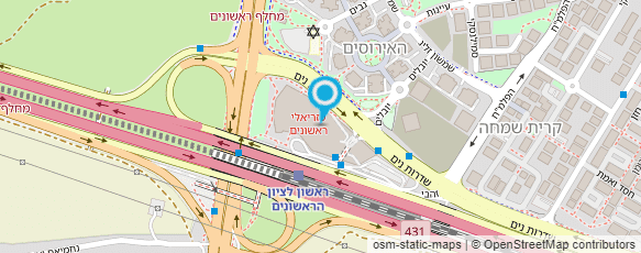 מפת הגעה אל מוניות קניון ראשונים מפת הגעה אל מוניות קניון ראשונים
